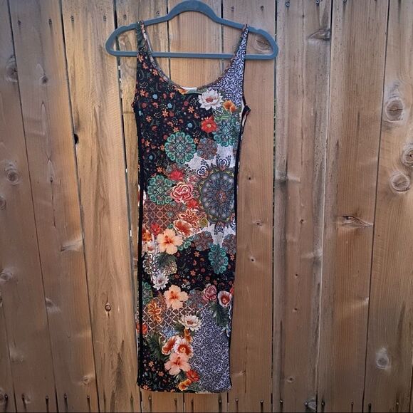 Adidas x Farm Rio Collab Jardim tank top midi dress floral size x small - Picture 7 of 13